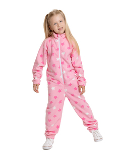 Комбинезон с воротником-стойкой Веселый малыш 352/271/M_Звезды, розовый_128