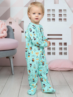 Комбинезон с окантовкой горловины "One" Веселый малыш 253/172/one/F_Индеец, ментоловый_86