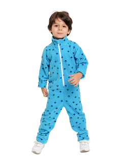 Комбинезон с воротником-стойкой Веселый малыш 352/271/I_Ромбы, Голубой_104