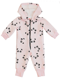 Комбинезон с капюшоном Панда розовый Веселый малыш 351/140-пароз/D_74