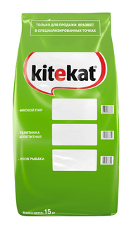 Сухой корм для кошек Kitekat, мясной пир, 15кг
