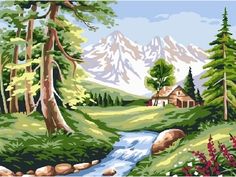 Картина по номерам Paintboy "Лесной ручей", 30x40