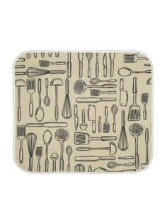 Коврик для сушки посуды iDry kitchen микрофибра бежевый 45х40 см Inter Design