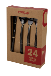 Набор столовых приборов 24 предмета HIDRAULIC BLACK Comas