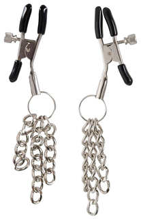 Зажимы на соски с подвесами в виде металлических цепочек Орион