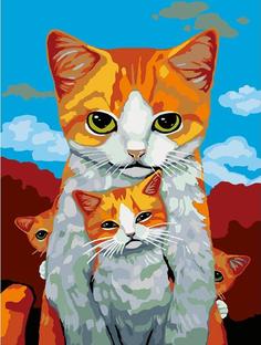 Картина по номерам Живопись по Номерам "Кошка с котятами", 30x40