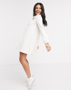 Кремовое платье мини с кружевной отделкой ASOS DESIGN-Бежевый