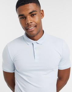 Обтягивающее поло из органического хлопка ASOS DESIGN-Синий