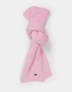 Розовый шарф в рубчик Tommy Jeans