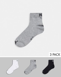 3 пары носков (белые/серые/черные) с логотипом Puma​​​​​​​-Мульти