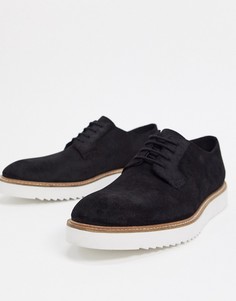 Черные кожаные туфли на шнуровке Clarks-Черный