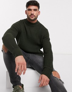 Зеленый джемпер с вафельной текстурой River Island