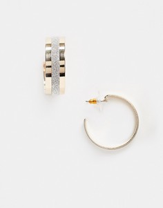 Золотистые серьги-кольца с блестками ALDO-Золотой