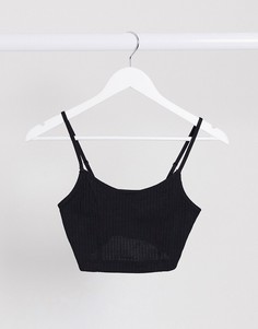 Черный кроп-топ в рубчик Aerie
