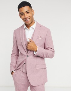 Розовый пиджак узкого кроя Topman