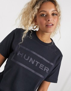 Черная футболка с тисненым логотипом Hunter Original-Темно-синий