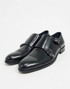 Черные кожаные монки Burton Menswear-Черный