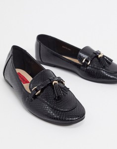 Черные лоферы с металлической отделкой и кисточками London Rebel-Черный