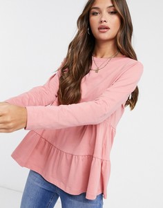 Свободный ярусный лонгслив ASOS DESIGN-Мульти
