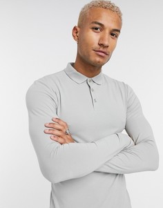 Серое облегающее поло из органического хлопка ASOS DESIGN-Серый