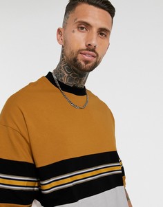 Желтая oversized-футболка из органического хлопка с контрастной отделкой ASOS DESIGN-Желтый