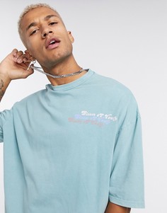 Футболка в стиле oversized с принтом ASOS DESIGN-Зеленый
