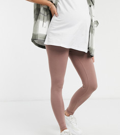 Коричневые леггинсы с посадкой над животиком ASOS DESIGN Maternity-Коричневый