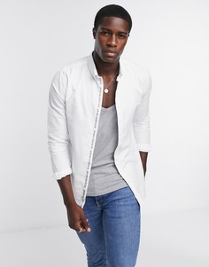Белая обтягивающая оксфордская рубашка River Island-Белый