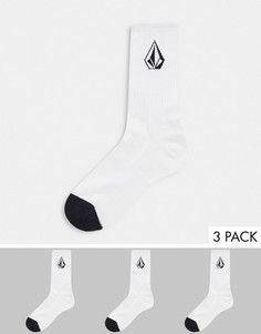 Набор из 3 пар белых носков Volcom-Белый