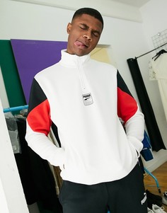 Белый свитшот с молнией и логотипом Puma Rebel