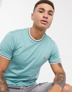 Зеленая футболка с контрастной отделкой и логотипом Original Penguin-Зеленый