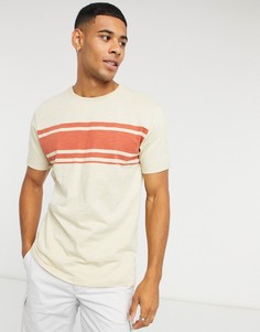 Бежевая футболка в полоску Celio-Бежевый