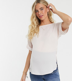 Светло-розовая oversized-футболка с отворотами на рукавах ASOS DESIGN Maternity-Розовый