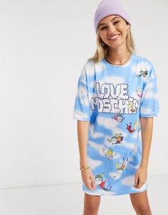 Разноцветное трикотажное платье с принтом Love Moschino-Мульти