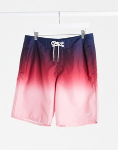 Темно-синие пляжные шорты с логотипом Hollister-Темно-синий