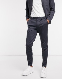 Темно-синие трикотажные премиум-брюки от комплекта Jack & Jones-Темно-синий