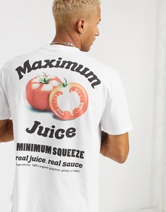 Белая свободная футболка с надписью и принтом ASOS DESIGN-Белый