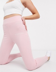Розовые леггинсы в рубчик Missguided-Розовый