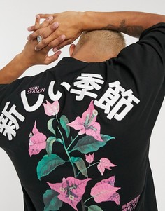 Черная футболка в стиле oversized с принтом ASOS DESIGN-Черный