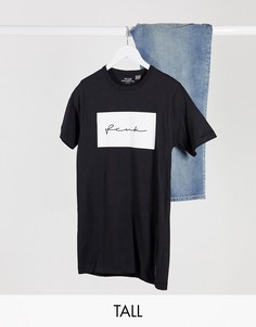 Черная футболка oversized с принтом French Connection Tall-Черный