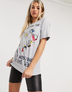 Серая футболка Love Moschino-Серый