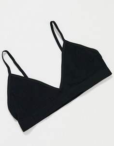 Черный бюстгальтер с треугольными чашечками Cotton On Body Cotton:On