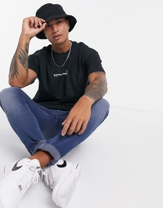 Черная футболка с надписью "Barcelona" Topman-Черный