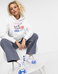 Белый худи с логотипом Tommy Jeans