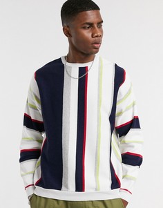Oversized-джемпер в разноцветную полоску ASOS DESIGN-Мульти