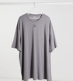 Выбеленное серое платье-футболка Puma Plus эксклюзивно для ASOS-Фиолетовый