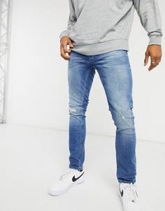 Синие джинсы скинни Burton Menswear-Синий