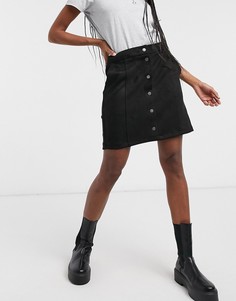 Черная юбка из искусственной замши Vero Moda-Черный