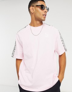Розовая свободная футболка Puma-Розовый