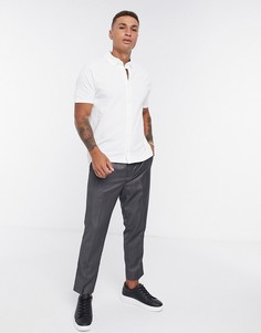 Белая рубашка из пике с короткими рукавами Burton Menswear-Белый